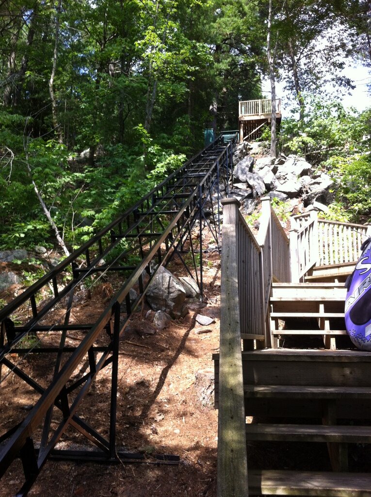 At points along the run, the car is more than 10 feet off the ground. Because the ride is smooth and steady, riders do not notice the height. Multiple braces on the track and supporting structure make for a ride that both is and feels safe.