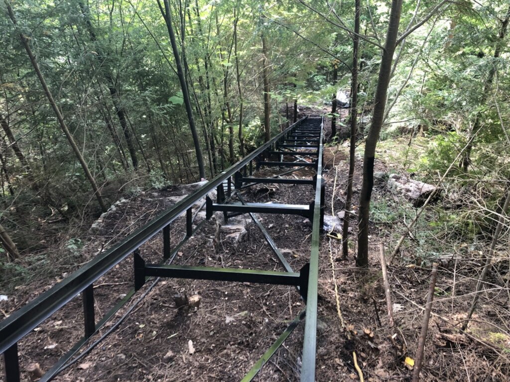 View down the finished track.