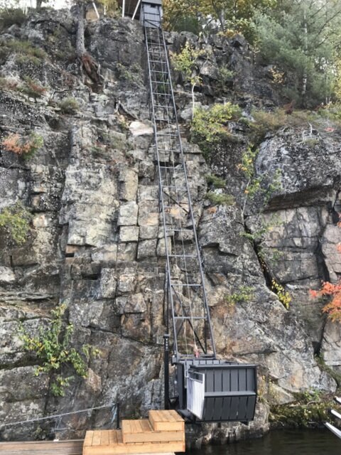 An absolutely spectacular lift that the owners named "The Top of the Cliff."