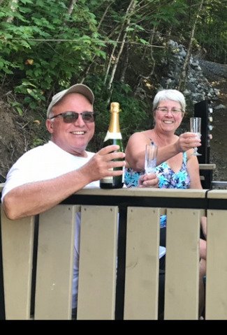 Celebrating the completion of the lift.